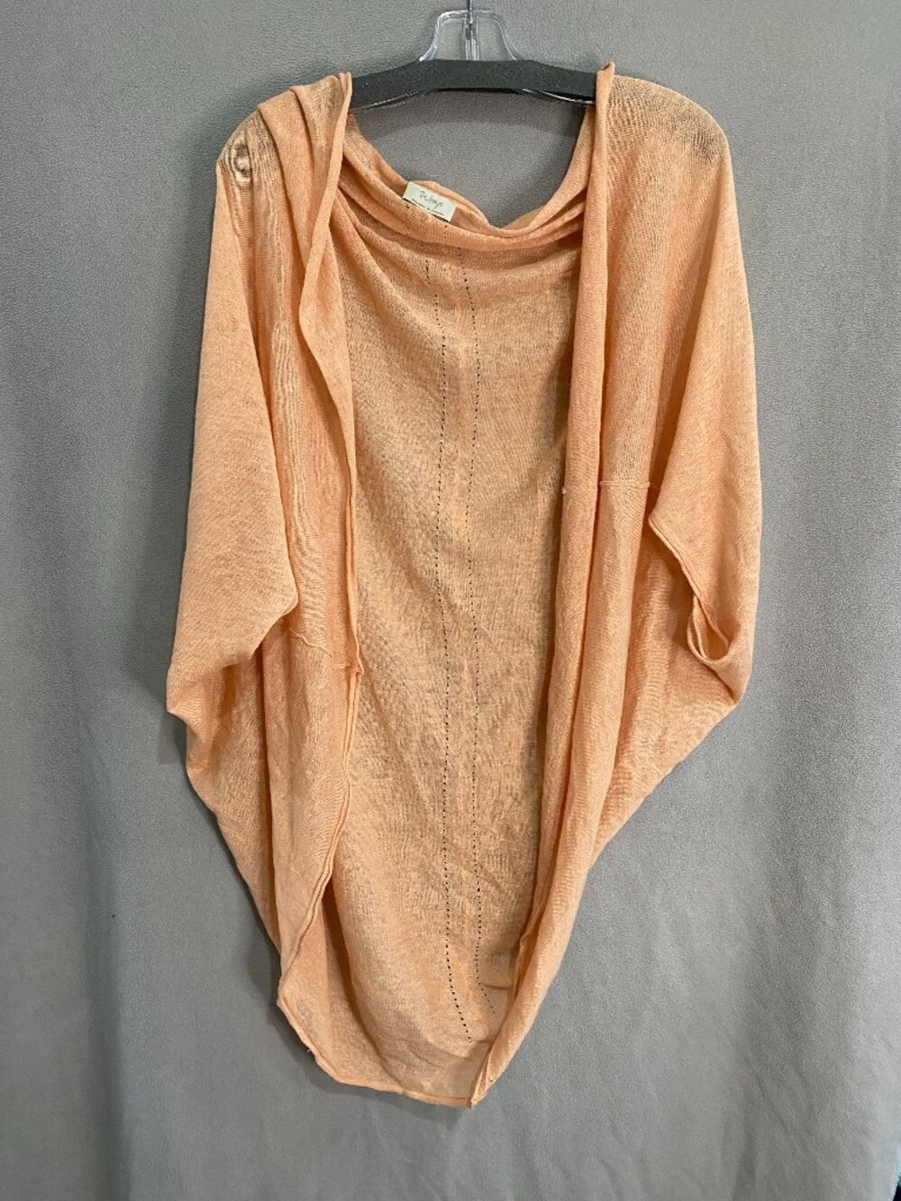 Wrap London Peach Draped Cocoon Cardigan Batwing Dolman Boho Chic OS